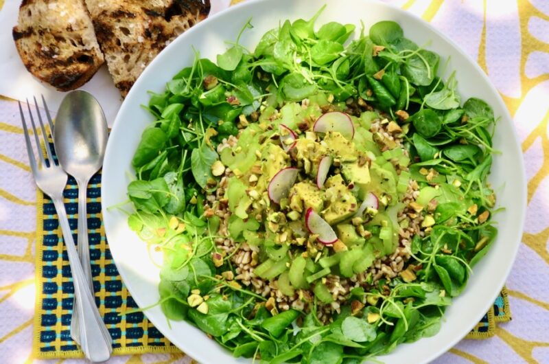 Farro & Avocado Salad with Pistachios